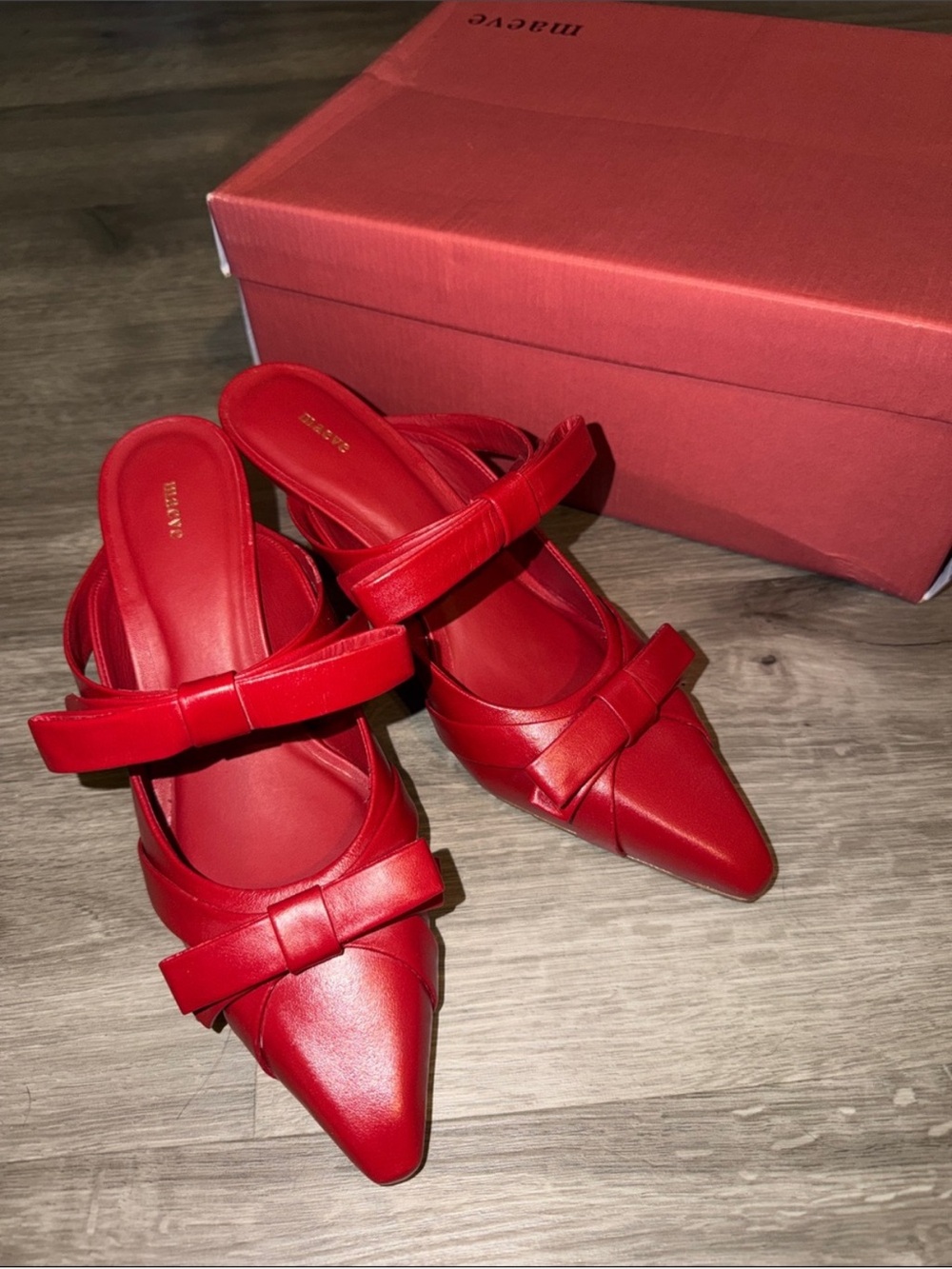 ❤️‍🔥Firm Price❤️‍🔥Maeve double bow heeled mules